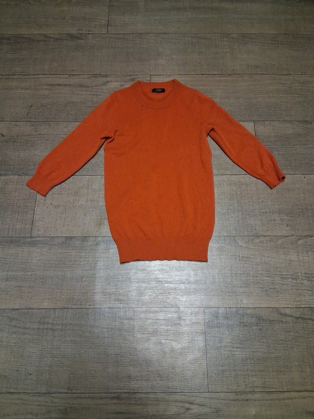 Classic Crewneck 100% Cashmere Sweater - Orange